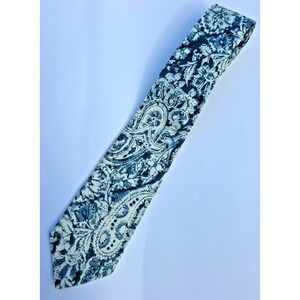 Vintage Polo Ralph Lauren Necktie Mens Classic‎ One Size Blue White Paisley Silk